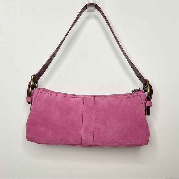 COACH HAMPTONS DEMI PINK SUEDE BAGUETTE 7470 Vintage 2004 Y2K - Picture 15 of 15